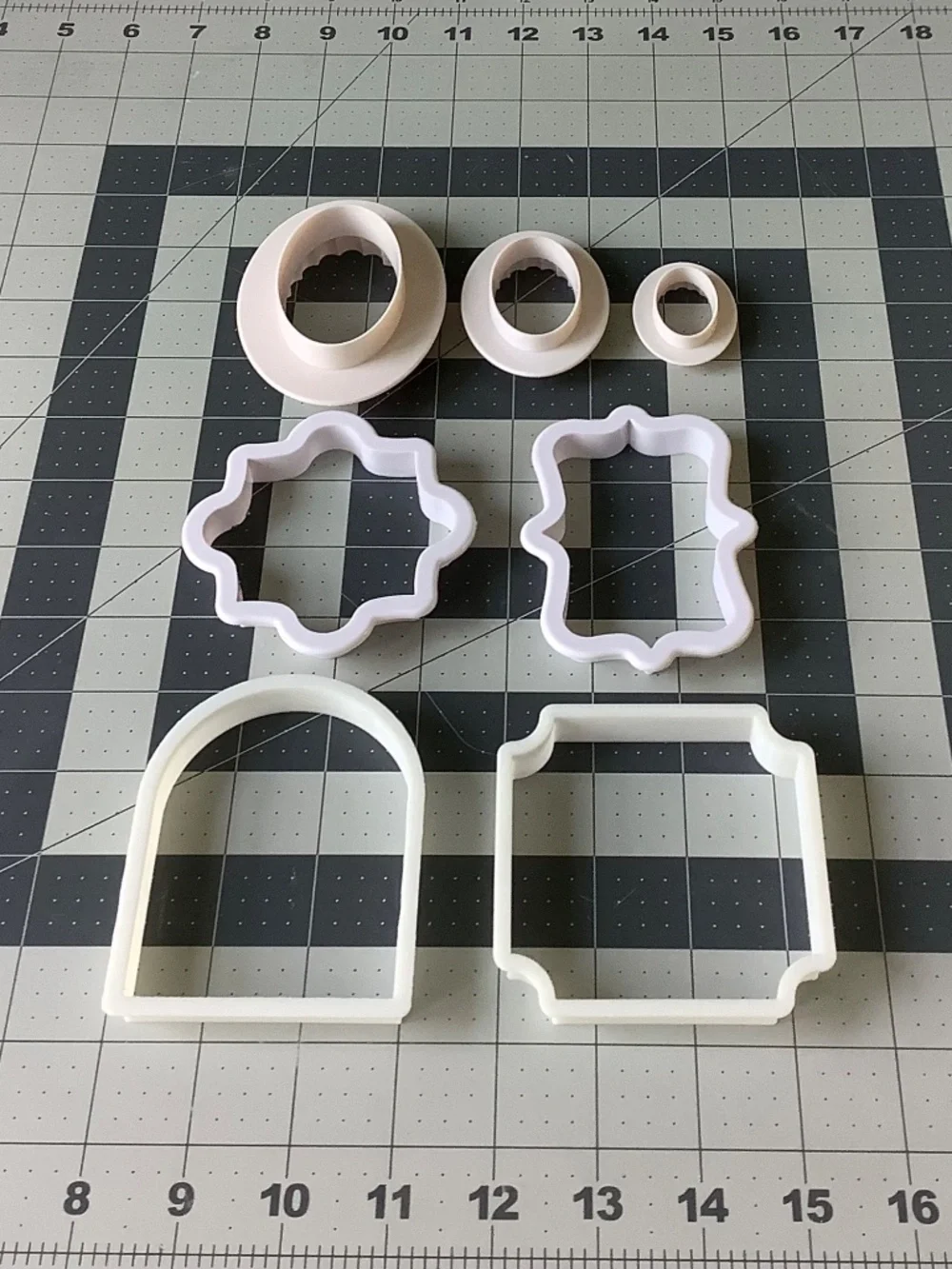 Cookie Cutter Set Plaque Oval Arch Tags Fondant Biscuit Baking Molds (8 pcs)